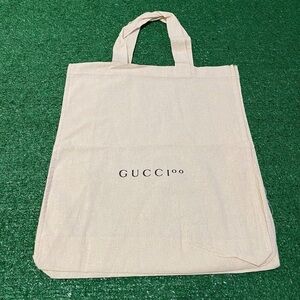 Gucci Beige Canvas Tote Bag 100th anniversary
